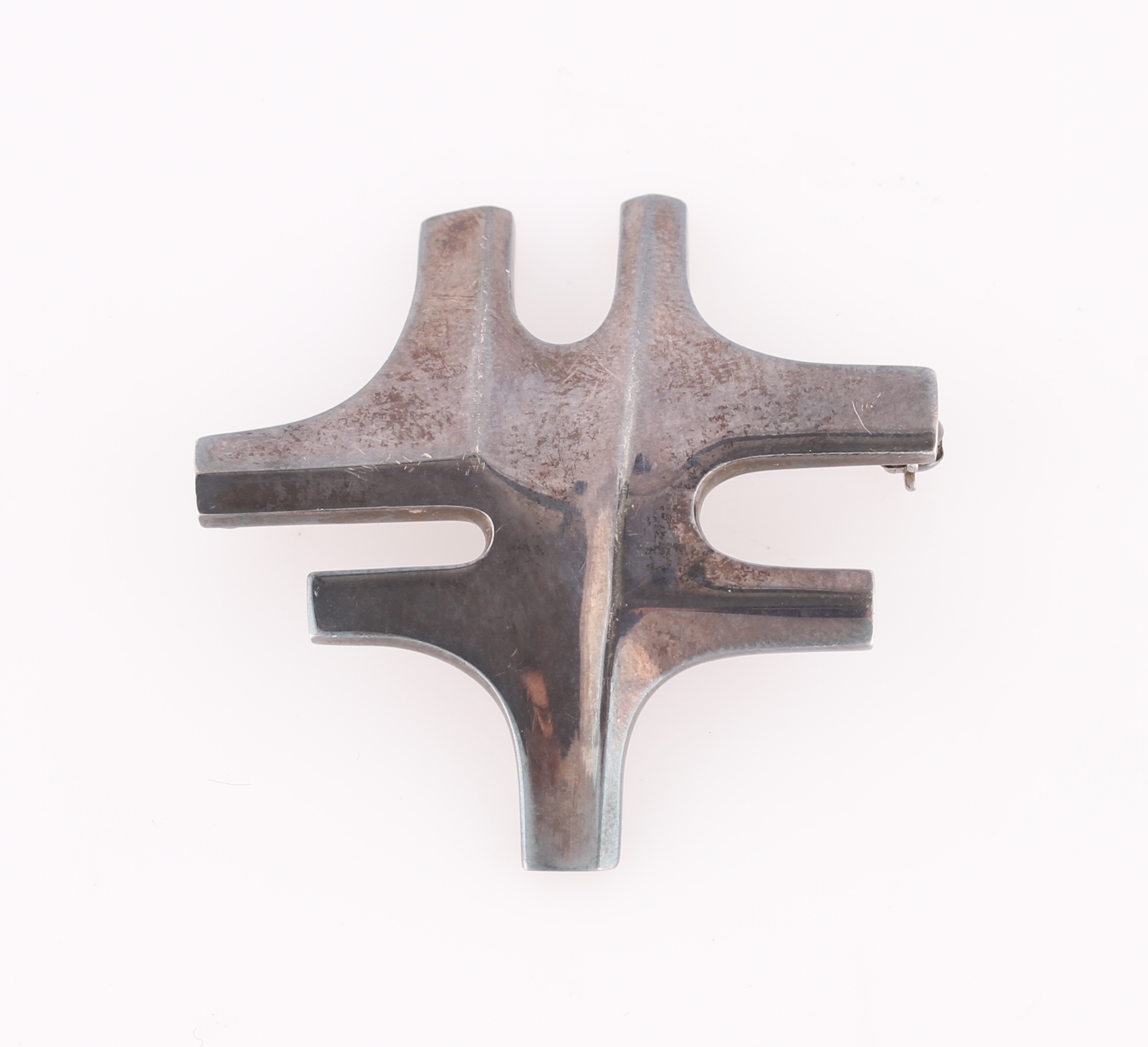 A Georg Jensen abstract design brooch, design no. 360, stamped 925S Denmark and makers mark.