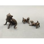 Art in Bronze Richard Cooper & Company limited edition 313 Cat scratching and 604 pair of Westies,