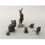 Art in Bronze Richard Cooper & Company limited edition 554 three little mice, 675 small hare