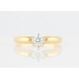 A diamond solitaire ring, set with a round brilliant cut diamond, measuring approx. 0.50ct,