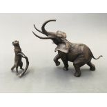 Art in Bronze Richard Cooper & Company limited edition 693 medium elephant and 451 Meerkat standing,