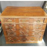 Late 17th century oak four drawer chest with later handles added