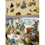 A large selection of Wade whimsies to include animal figures.