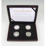 A Queen Elizabeth II 65th Coronation Jubilee Silver Proof coin set.