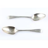 A pair of Georgian serving spoons, both engraved with monogram ‘JC’ to terminal, both hallmarked