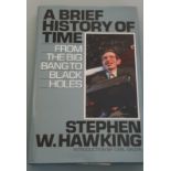 A signed Stephen Hawking edition of a Brief History Of Time, Bantam Press. Introduction by Carl