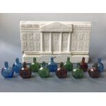 A set of thirty six Wheaton Presidents of the United States collectors carnival glass decanters,