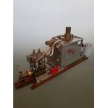 An A. H. Clarke Birmingham live steam boiler model.