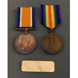 World War One War and Victory medals belonging to 112449 SPR. H. Finney R. E.
