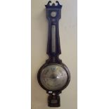 A Chamberlain rosewood mother of Pearl inlay banjo form barometer.