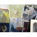 D.A HEMMING. A selection of nine canvases depicting studies of nudes and other portraits.