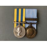 Two Korea military medals including United Nations Service medal and Queen Elizabeth II Medal,