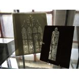 Approximately twenty six John Hardman & Co. glass slides of stained glass window designs.