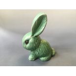 A Sylvac 1208 green rabbit, height 25cm.