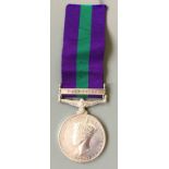 A George VI Campaign Service Medal, with Palestine clasp, belonging to 6397732. Pte. W. Compton.