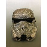 A Stormoffski stormtrooper helmet by Ben Moore, with Swarovski crystals, dated 2010, signed to