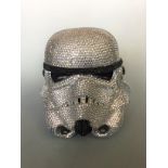 A Stormoffski stormtrooper helmet by Ben Moore, with Swarovski crystals, dated 2010, signed to