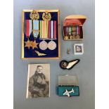 World War Two Defence and Victory, 1939-45 and The Air Crew Europe Star medals, with RAF and New