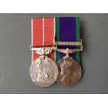 Two Queen Elizabeth II medals, including Campaign Service Medal with Northern Ireland clasp and