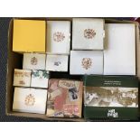 A box of various Lilliput Lane figures in boxes to include petticoat cottage, otter reach etc.