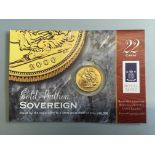 A Royal Mint 2000 gold sovereign.