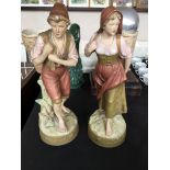 Two Royal Dux figures, height 45.5cm.