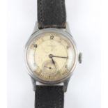 A gents vintage Longines wrist watch, the dial having alternate Arabic numeral markers and baton