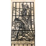 A stamped John Hardman & Co. watercolour and charcoal stained glass design, inscribed St. Andrews,