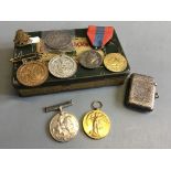 A medal group (2) to H. S. Wiggin P.T.E 117906 NOTTS. & DERBY. R. together with other medals,