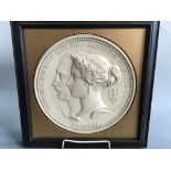 A Royal Mint Commemorative Victoria and Albert limited edition plaque in coin.