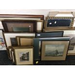 Selection of various framed and glazed watercolours and prints to include colour etchings etc.
