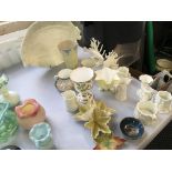 A selection of Royal Worcester items to include a large leaf plate, various vases with shell,