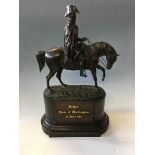 An EDMUND COTTERILL bronze, equestrian figure group of the Duke of Wellington on horseback, on