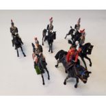 Thirteen Britains Toy Soldiers cavalry figures to include Queen Elizabeth II.