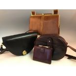 A Jane Shilton lizard skin handbag together with an Etienne Aigner small burgundy bag with