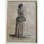 W. KOLLAR, four framed and glazed etchings of women, to include ‘A Matron of Frankfort’ and ‘