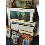 A large selection of paintings and prints