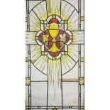 Two stamped John Hardman & Co. watercolour, pen and ink over image stained glass crucifix designs,