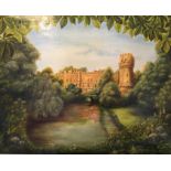 TRUDA ELÖISE LANE, framed oil on canvas with initial to front, of a castle scene, dated 1979.