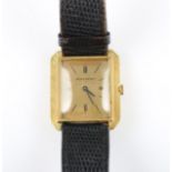 An 18ct yellow gold Jean Renet wrist watch, the gold-tone dial having hourly baton and quarterly