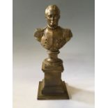 A bronze ormolu bust of Napoleon on bronze base, height 27cm.