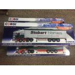 Five Corgi Eddie Stobart transport trucks.