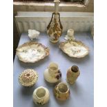 A selection of Royal Works Worcester to include a tureen, pierced lid plate etc.