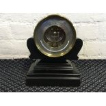 A DOBBIE, Glasgow barometer in brass case on ebonised base.