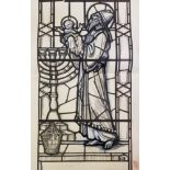 Two stamped John Hardman & Co. watercolour and charcoal over image stained glass designs, St.