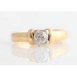 A diamond solitaire ring, set with an Old European cut diamond, measuring approx. 0.50ct, in an