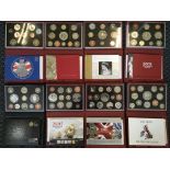 Eight boxes of Royal Mint Proof coins dated 2001-2008