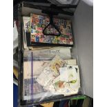 A large collection of stamps, post cards, albums etc.