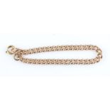 A hallmarked 9ct yellow gold curb link bracelet, length approx. 20cm.