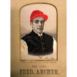 A silk cabinet card of the late Fred Archer by T. Stevens